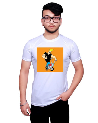 Graphic Printed Round Neck White T-Shirts