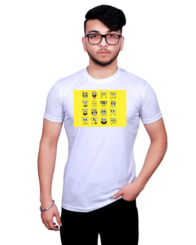 Graphic Printed Round Neck White T-Shirts