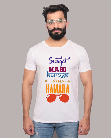Graphic Printed Round Neck White T-Shirts