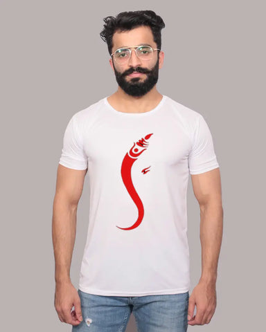 Graphic Printed Round Neck White T-Shirts