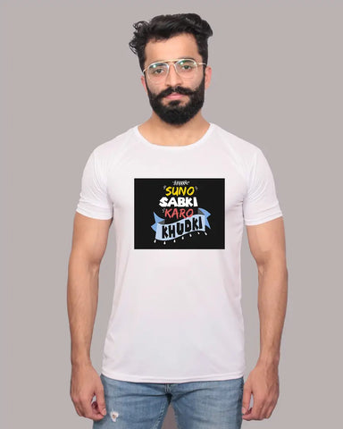 Graphic Printed Round Neck White T-Shirts