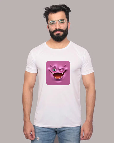 Graphic Printed Round Neck White T-Shirts