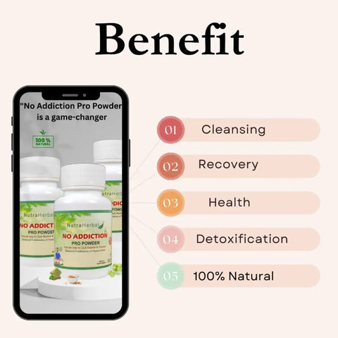 Experience Liberation from Addiction with Nasha Mukti No Addiction Pro Powder - 3 Packs of 60gm Each.