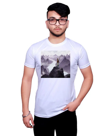 Graphic Printed Round Neck White T-Shirts