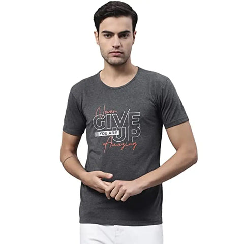 Trendy Cotton Printed Round Neck T-Shirt for men