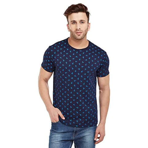 Trendy Cotton Printed Round Neck T-Shirt for men
