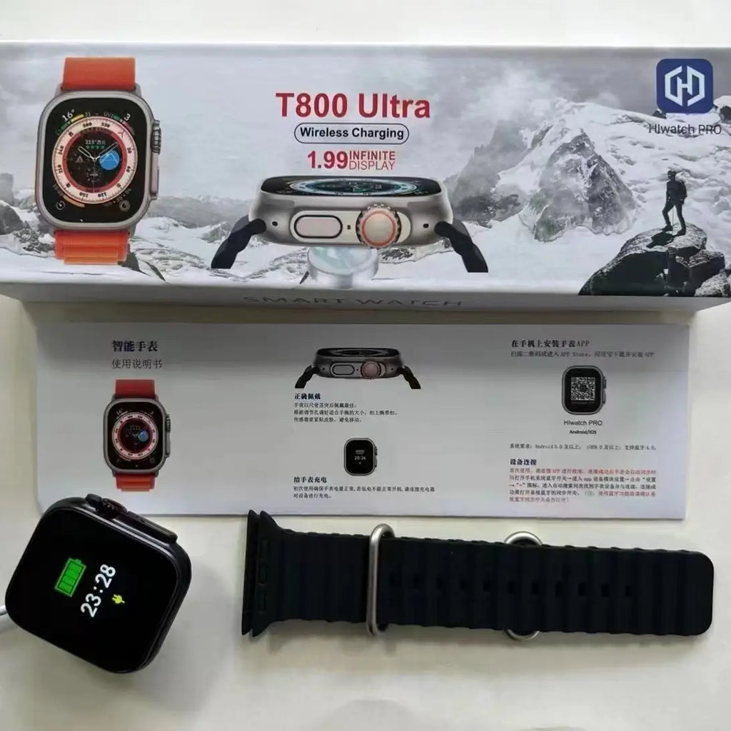 T800 Ultra Smart Watch 1.99 Inch HD Large Screen Watch Health Monitor Sport Smart Watch Series 8 Ultra Android/Ios Smart Watch