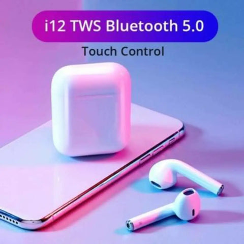 i12 tws earpods Bluetooth Headset_29 Bluetooth Headset  (White, In the Ear)