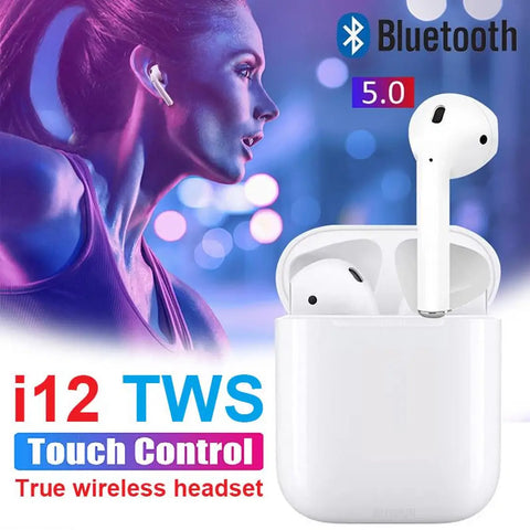 i12 tws earpods Bluetooth Headset EL3 Bluetooth Headset  (White, True Wireless)