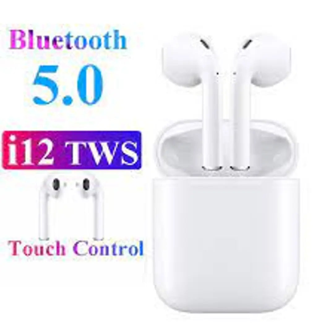 i12 tws earpods Bluetooth Headset EL3 Bluetooth Headset  (White, True Wireless)