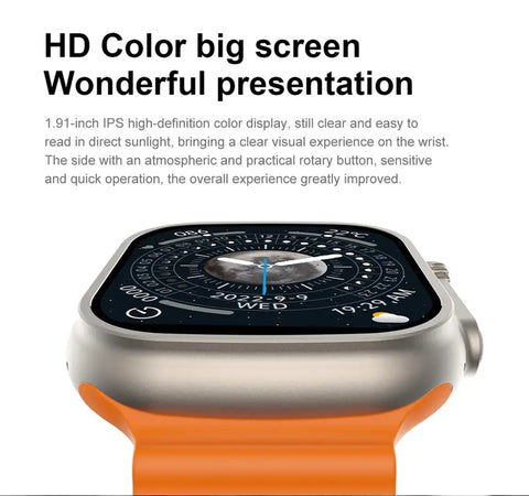 T800 Series 8 Ultra Smart Watch With Earbuds HD 1.99 Inch Display Smart Watch Smartwatch