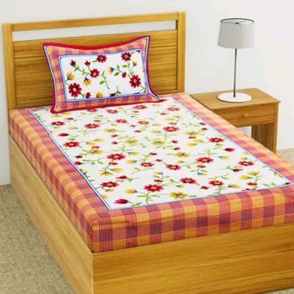 Trendy Printed Cotton Single Bedsheet