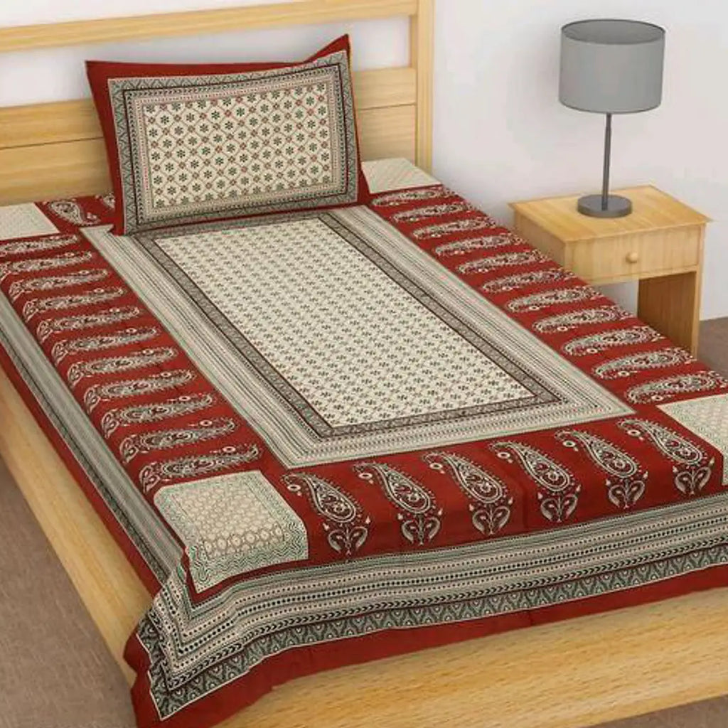 Trendy Printed Cotton Single Bedsheet