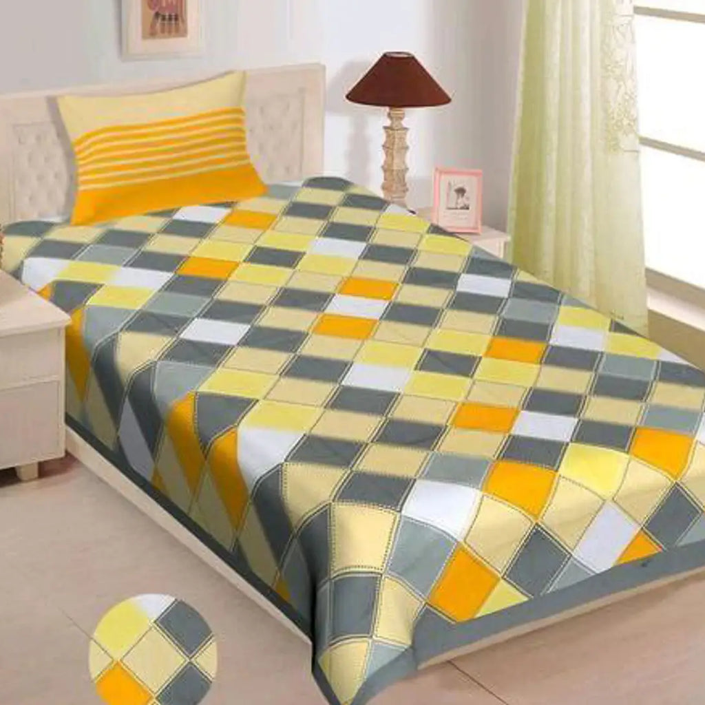 Trendy Printed Cotton Single Bedsheet