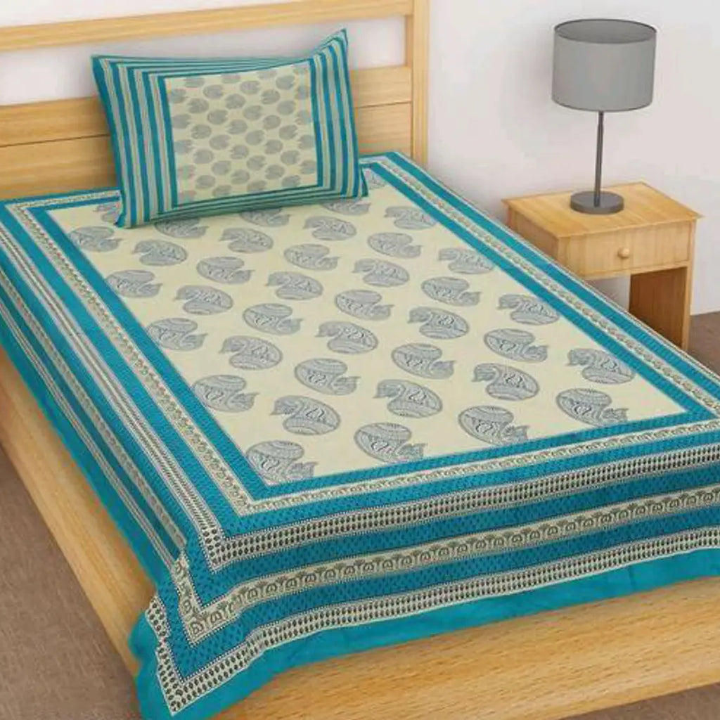 Trendy Printed Cotton Single Bedsheet