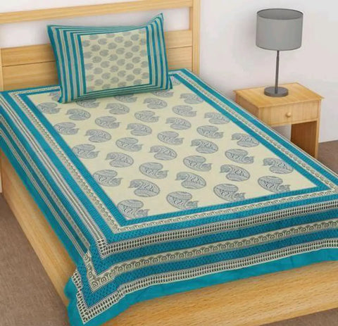 Trendy Printed Cotton Single Bedsheet