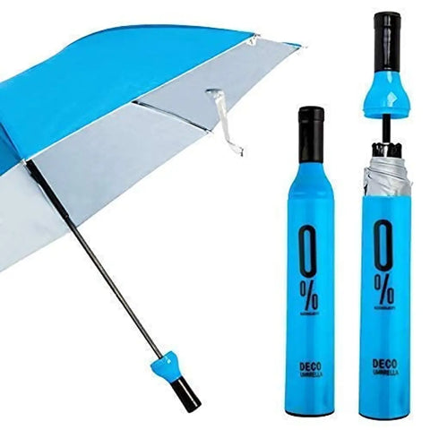 Folding Plastic Wine Bottle Shape Umbrella