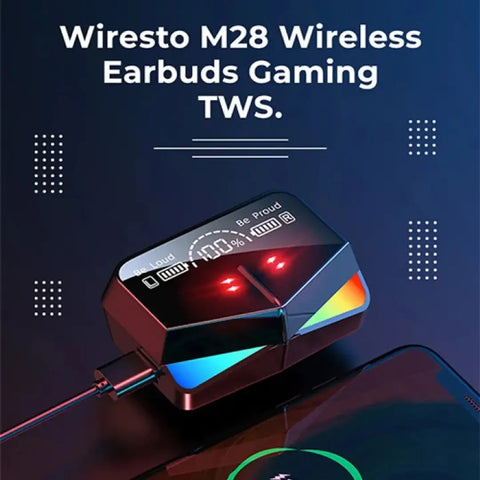 M28 TWS True Wireless Earbuds with 2000 MAH Power Bank Bluetooth Headset  (Black, In the Ear)