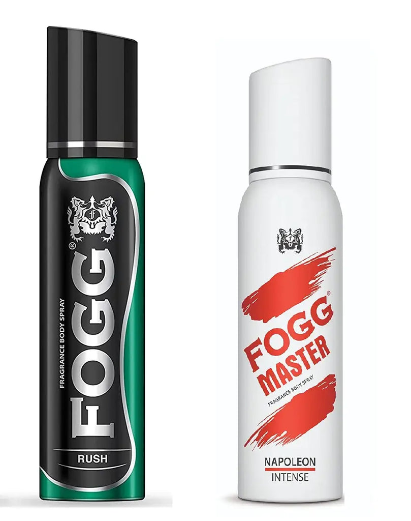 Fogg Rush Fragrance Body Spray 150ml  Fogg Master Napoleon Intense Body Spray 120ml - Combo of 2 Items