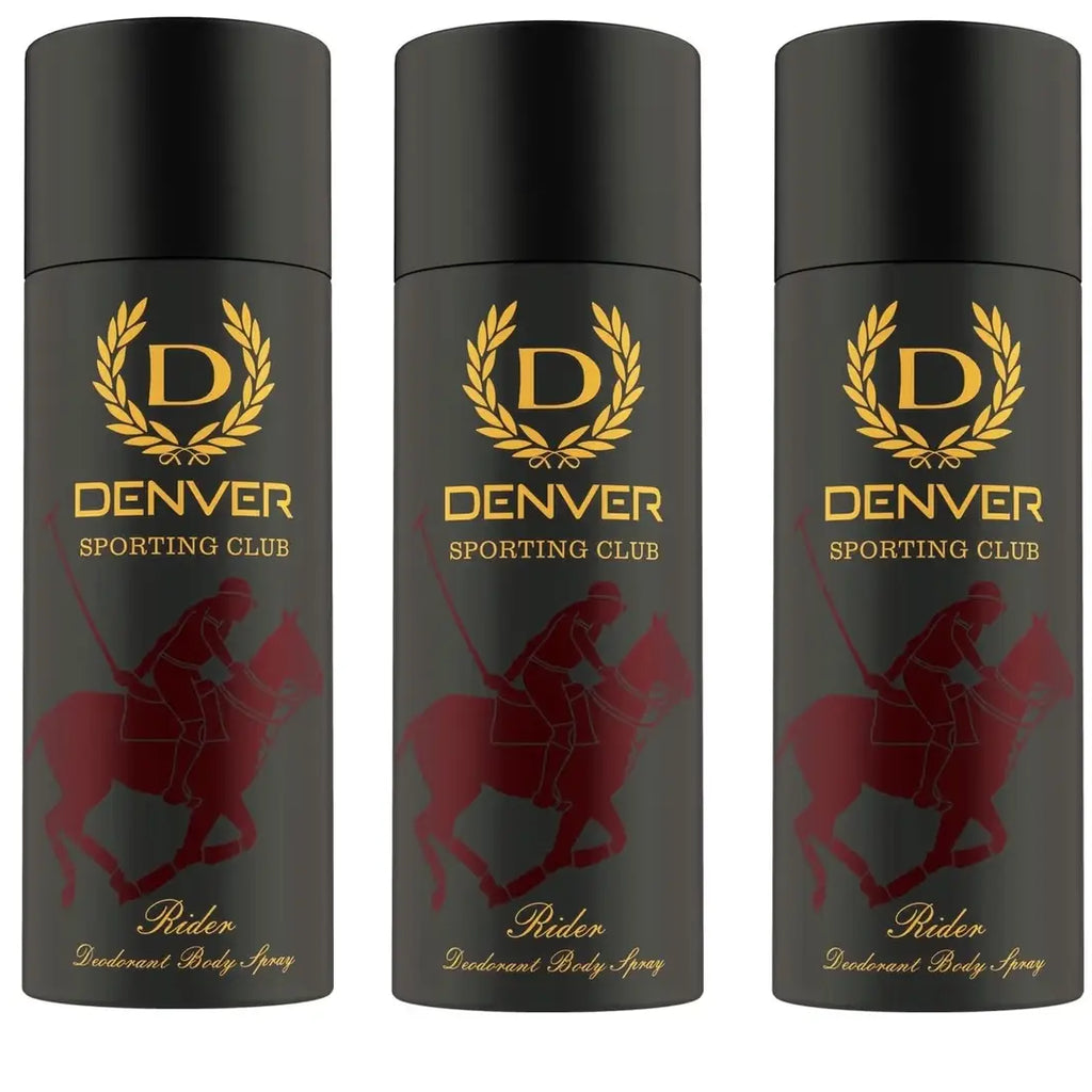 Denver Sporting Club Rider Deodorant Body Spray (165ml) Pack of 3