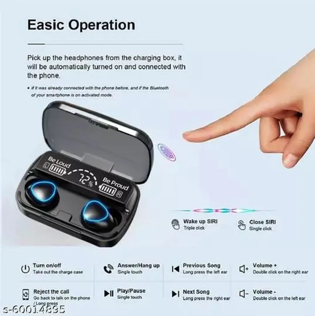 M10 Wireless Earbuds Bluetooth 5.1 TWS 2200mAh Power Bank Charging Box in Ear Earphones True Stereo Sports Headphones Waterproof/Sweatproof Headsets Microphone Airdots Premium Deep Bass