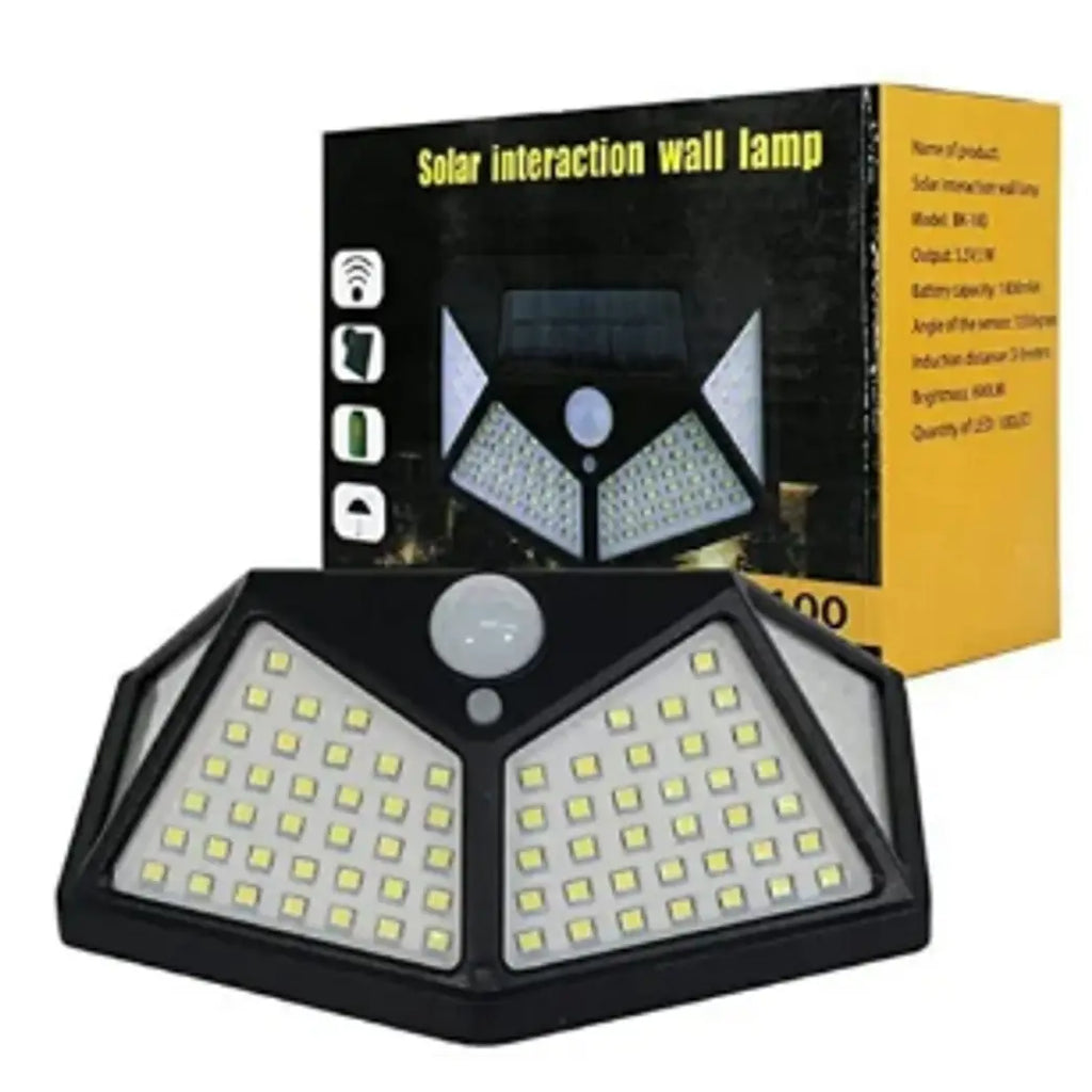 Solar Lights 100 LED Solar Power Outdoor Motion Sensor Light with LED On Both Side, Waterproof(100 LED - Pack of 1)