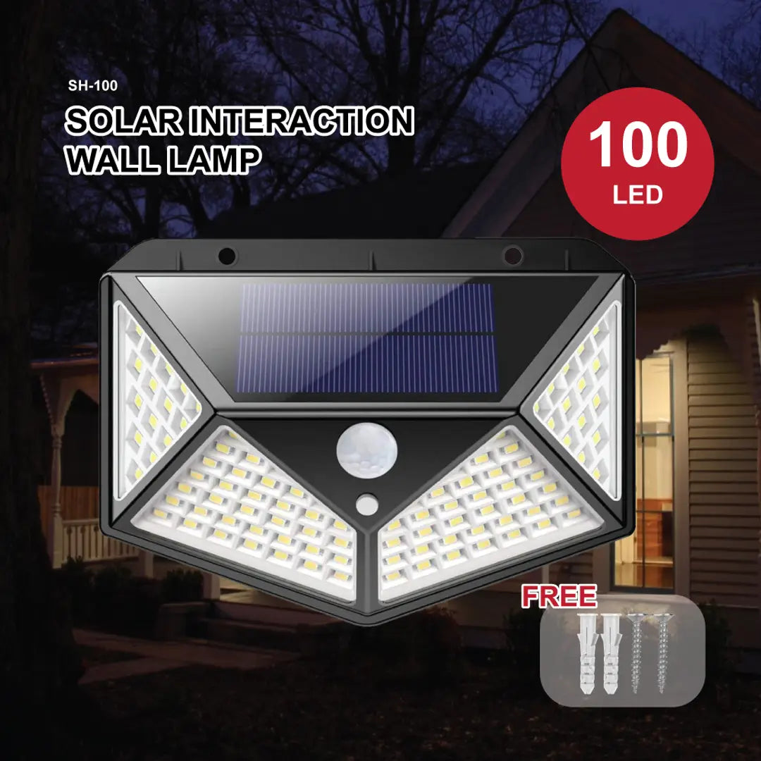 Solar Lights 100 LED Solar Power Outdoor Motion Sensor Light with LED On Both Side, Waterproof(100 LED - Pack of 1)