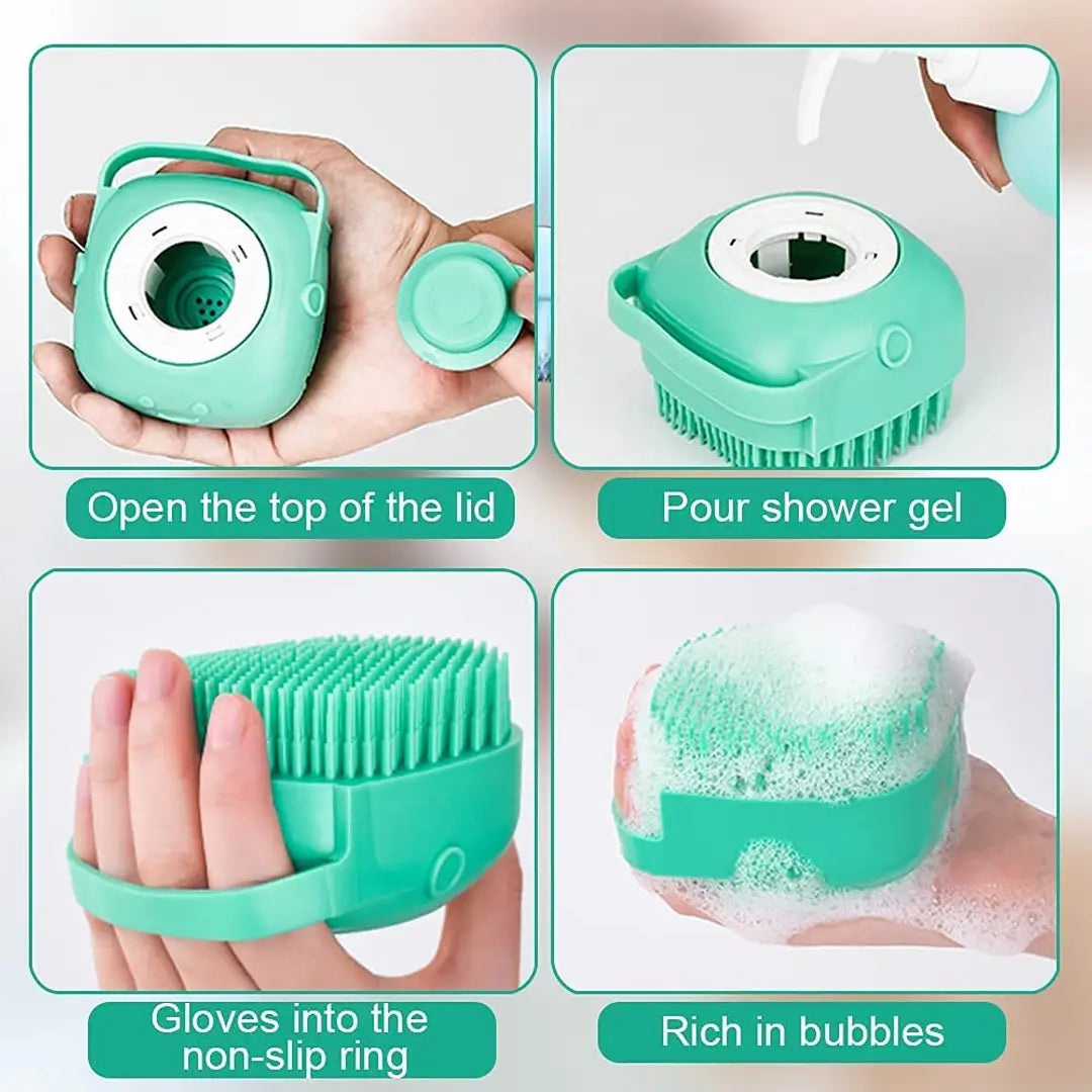 Green Pet Cleaning Brush