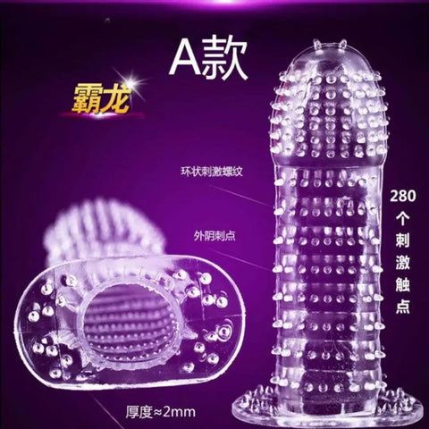 CRYSTAL Washable  Reusable Silicone Extra Dotted Condom (PACK OF 1)