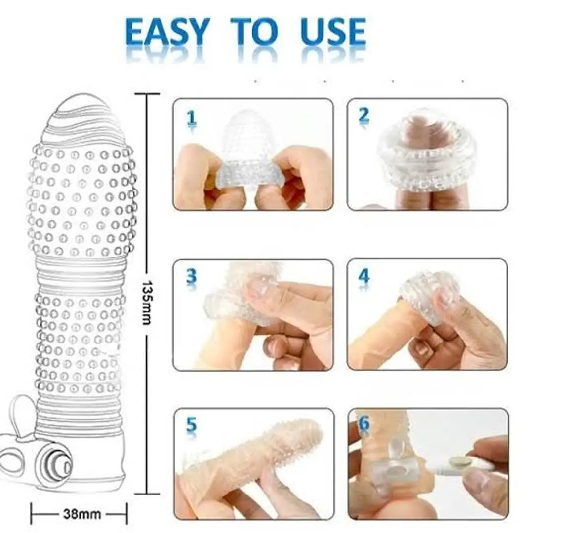 CRYSTAL Washable  Reusable Silicone Extra Dotted Condom (PACK OF 1)
