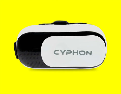 CYPHON Virtual Reality 3D Video Glasses Anti-Radiation Adjustable Screen Headset with Inbuilt Headband (White VR)