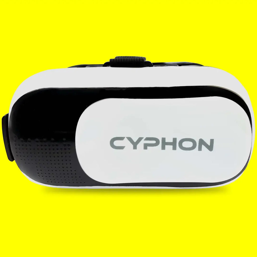 CYPHON Virtual Reality 3D Video Glasses Anti-Radiation Adjustable Screen Headset with Inbuilt Headband (White VR)