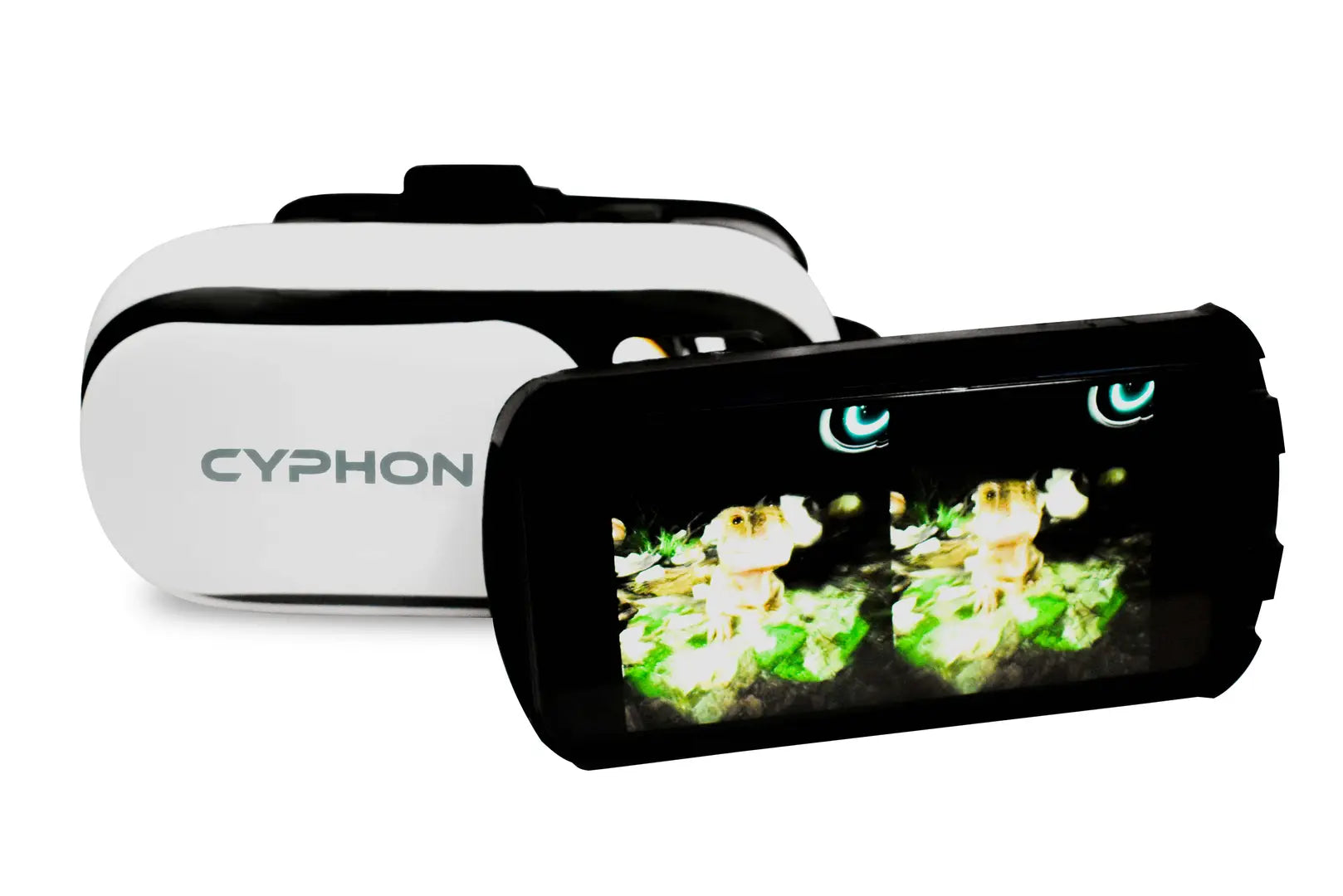 CYPHON Virtual Reality 3D Video Glasses Anti-Radiation Adjustable Screen Headset with Inbuilt Headband (White VR)