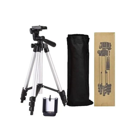 TRIPOD-3110 Portable Camera Tripod with Three-Dimensional Head Quick Release Plate for All Cameras  Mobile, Best for Making Videos'- Silver, Black