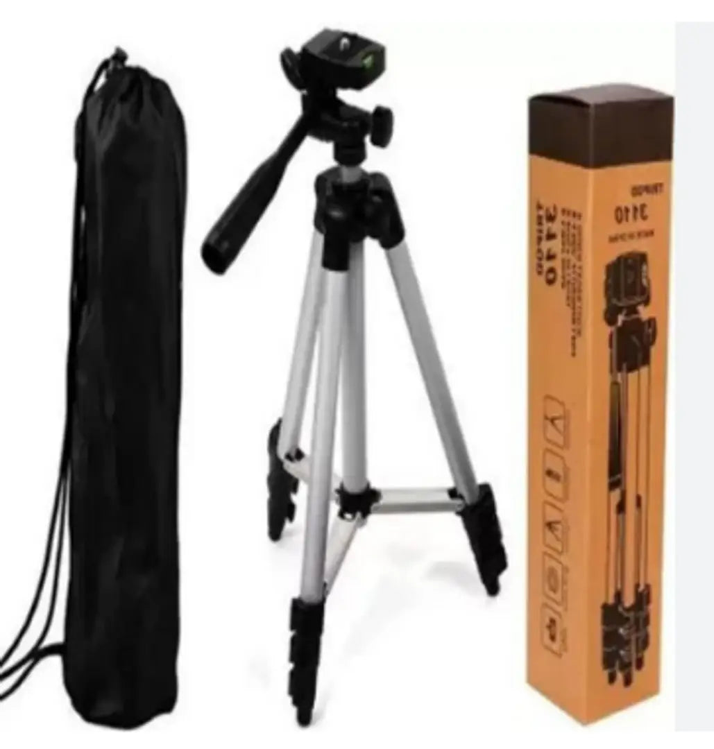 TRIPOD-3110 Portable Camera Tripod with Three-Dimensional Head Quick Release Plate for All Cameras  Mobile, Best for Making Videos'- Silver, Black