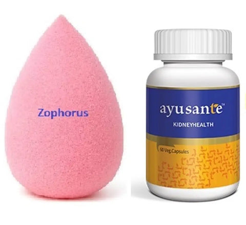 Zophorus Blender Puff Sponge  Ayusante Kidney Health 60 Veg Capsules - Combo Pack