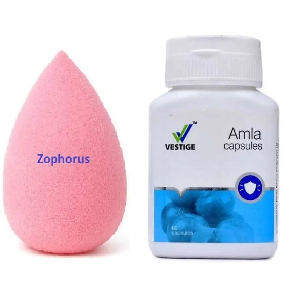 Zophorus Blender Puff Sponge  Vstg Amla 60 Veg Capsules - Combo Pack