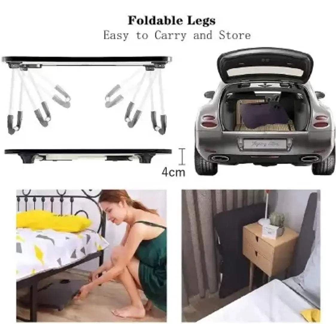 BLACK FLOWER LAPTOP TABLE Bed Study Foldable Table for Children ,Work Office Home men, women Wood Portable Laptop Table