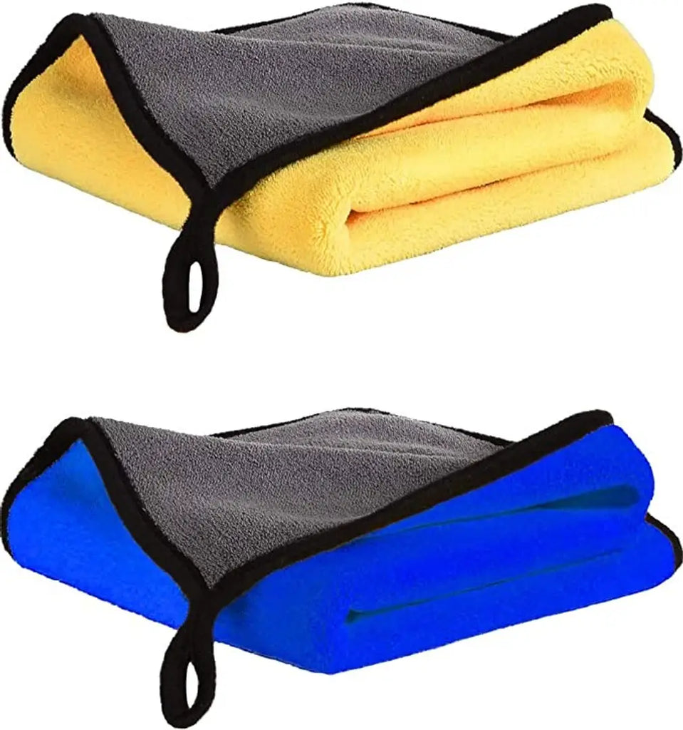 Microfiber Towel for Kitchen-Car-Bike Cleaning  Multipurpose Uses ( Blue  Yellow)