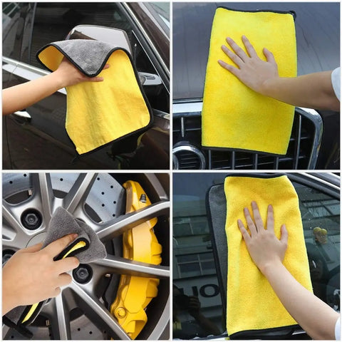 Microfiber Towel for Kitchen-Car-Bike Cleaning  Multipurpose Uses ( Blue  Yellow)