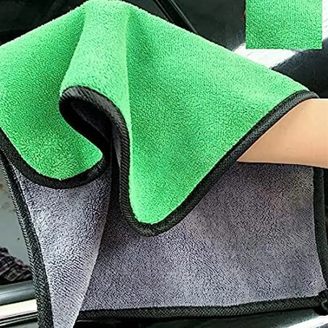 Microfiber Towel for Kitchen-Car-Bike Cleaning  Multipurpose Uses (Green)