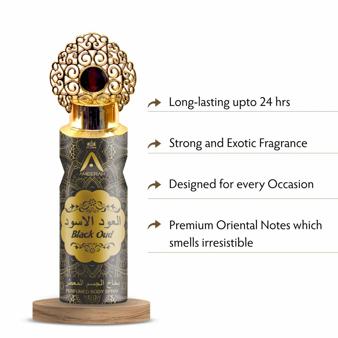 ST-JOHN Black Oud Long Lasting Perfumed Deodorant Spray - For Men  Women (200 ml)