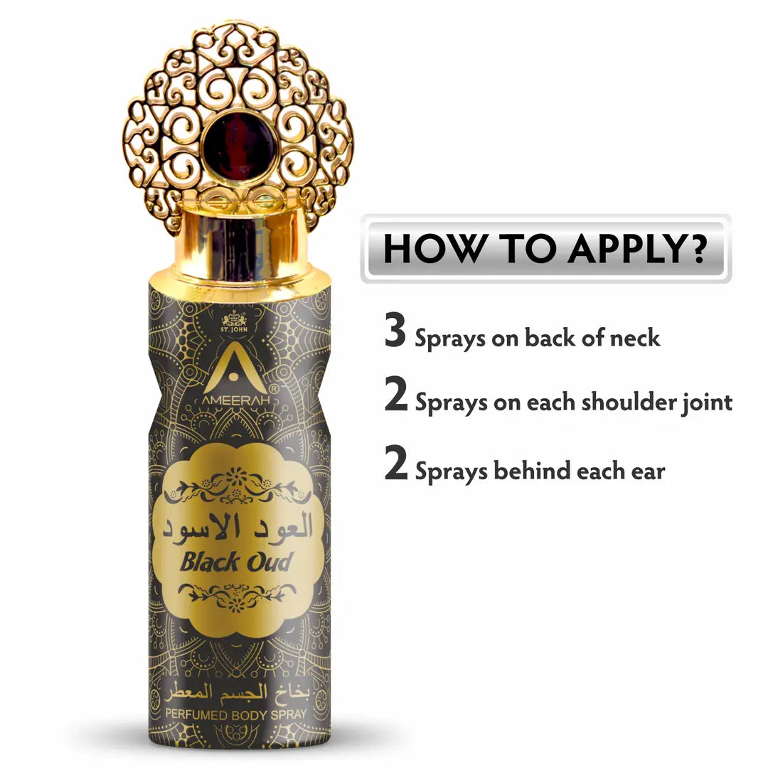ST-JOHN Black Oud Long Lasting Perfumed Deodorant Spray - For Men  Women (200 ml)