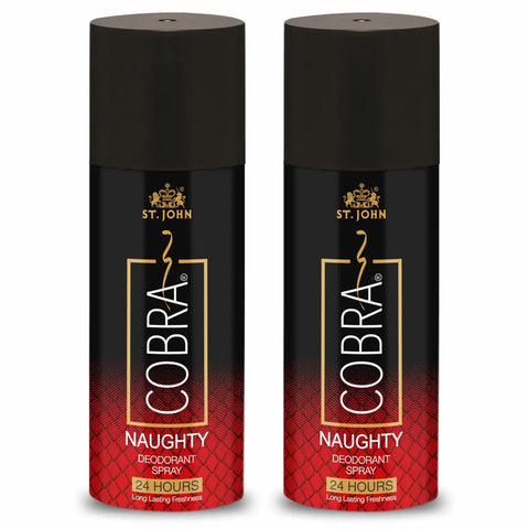 ST-JOHN Cobra Deo Naughty Long-Lasting Fragrance Deodorant Deodorant Spray - For Men  Women (150 ml Each, Pack of 2)