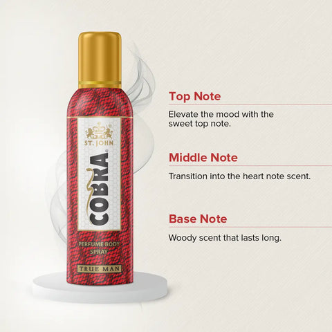 ST. JOHN Cobra Deo No Gas True man Deodorant Body Spray (100ML) and Blue Current 50ML Perfume (2 Items in the set)