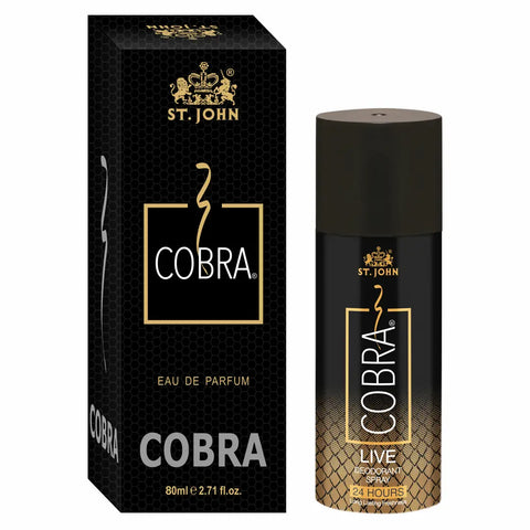 ST. JOHN Cobra Deo Live Deodorant Body Spray (150ML) and Cobra 80ML Perfume (2 Items in the set)