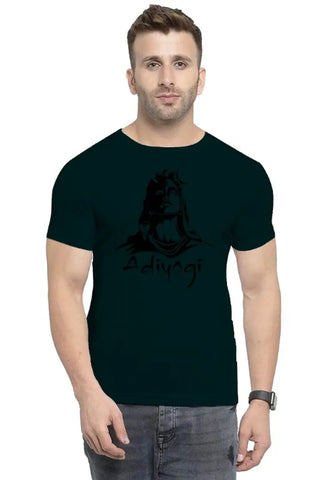 UneeQ Stylish Adiyogi Printed Tshirt  Round Neck Unisex Polyester | Lycra T-shirt for Men And Women