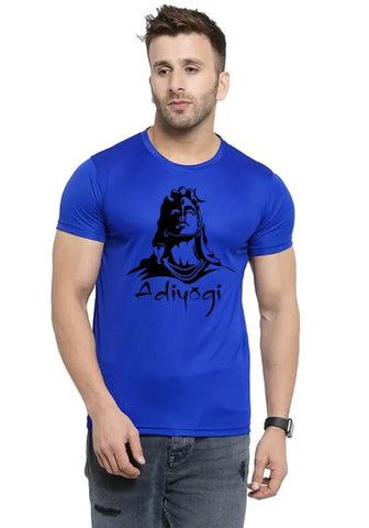 UneeQ Stylish Adiyogi Printed Tshirt  Round Neck Unisex Polyester | Lycra T-shirt for Men And Women