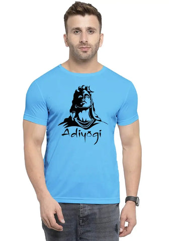 UneeQ Stylish Adiyogi Printed Tshirt  Round Neck Unisex Polyester | Lycra T-shirt for Men And Women