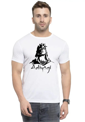UneeQ Stylish Adiyogi Printed Tshirt  Round Neck Unisex Polyester | Lycra T-shirt for Men And Women